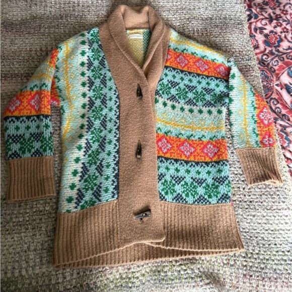 Anthropology Carlotta Shawl Cardigan colorful, bohemian size, small medium large - Picture 4 of 4